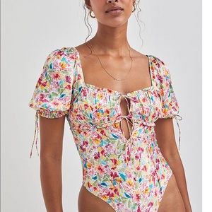NWT, For Love & Lemons, watercolor bodysuit